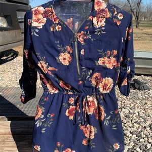 Super cute J for justify shirt with shimmery flowers